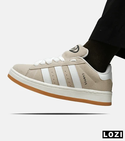 کفش کتانی مردانه و زنانه سفید کرم ADIDAS Campus مدل 5318