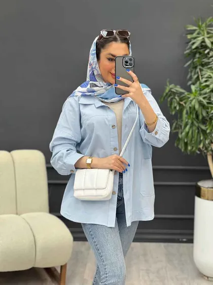 مانتو برش‌دار دو جیب روژین