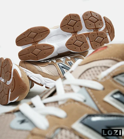 کفش کتانی مردانه و زنانه قهوه ای کرم طوسی NEW BALANCE 9060 مدل 5299