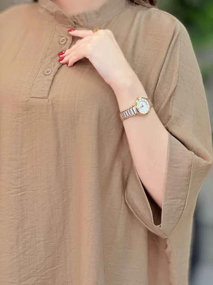 مانتو پانچ یقه دو دکمه