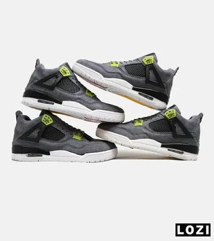 کتانی ساق‌دار مردانه خاکستری سبز Nike air jordan 4