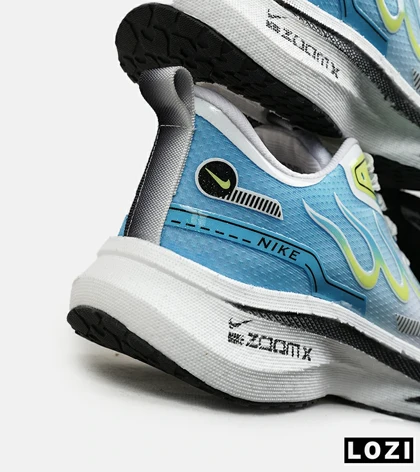 کفش کتانی مردانه سفید آبی لیمویی NIKE zoom X