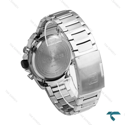 ساعت مچی نیوی فورس NF9163 مردانه دوزمانه سیلور مشکی NaviForce-7005-G