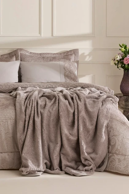 سرویس روتختی دو نفره Karaca Home مدل Valeria Best پنبه پلی‌استر - سنگی