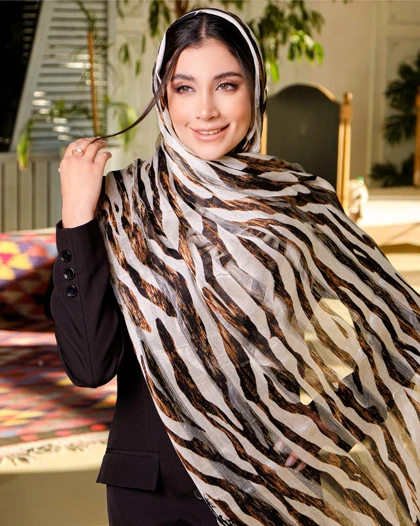 شال ابریشم میله ای زبرا 20623