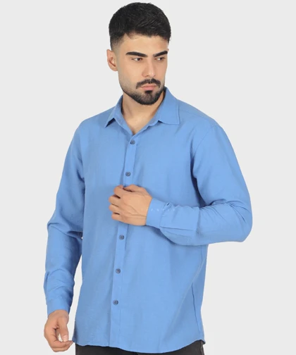 پیراهن لینن مردانه ساده 4409