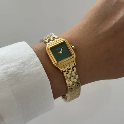 ساعت زنانه کارتیه پنتر طلایی صفحه سبز کد 787