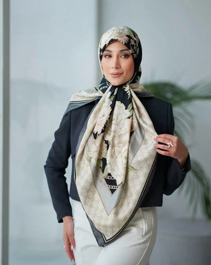 روسری ابریشم ژاکارد قواره 140 30209