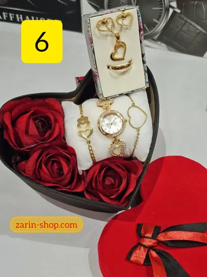 باکس هدیه زنانه دخترانه ساعت و سرویس