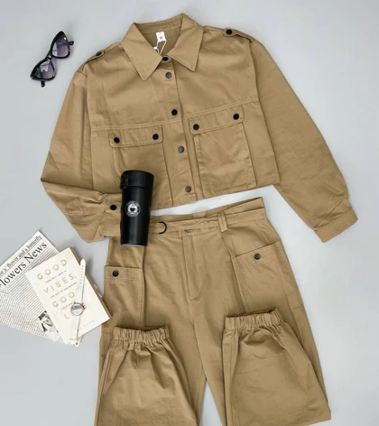 ست کت و شلوار کتان کد 3399