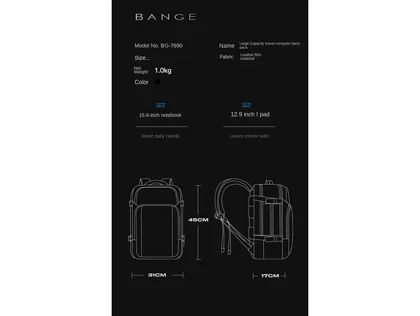 کوله پشتی لپ تاپ 15.6 اینچ بنج BANGE اصل مدل BG-7690 با پورت USB