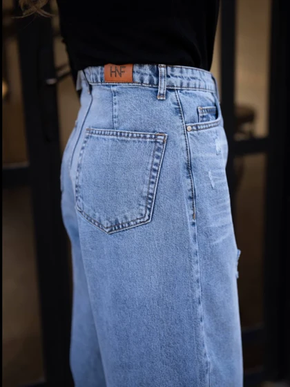 شلوارجین زنانه مدل بارل قد 90 شناسه71195