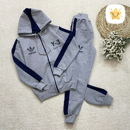 سویشرت شلوار ورزشی پسرانه ملانژ adidas مناسب 8 تا 13 سال
