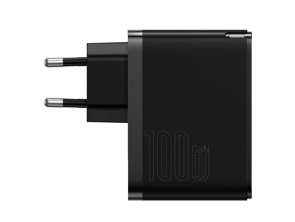 شارژر دیواری سوپر فست شارژ تایپ سی و یو اس بی 100 وات همراه با کابل بیسوس Baseus GaN5 Pro CCGP090201