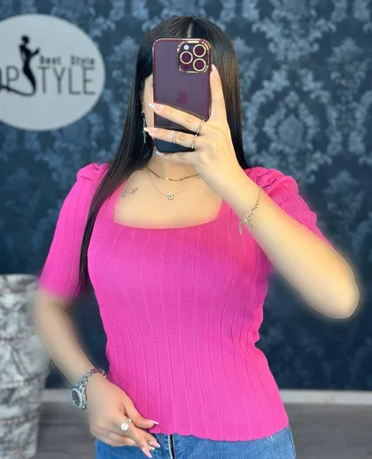 بلوز یقه خشتی کد : 8067