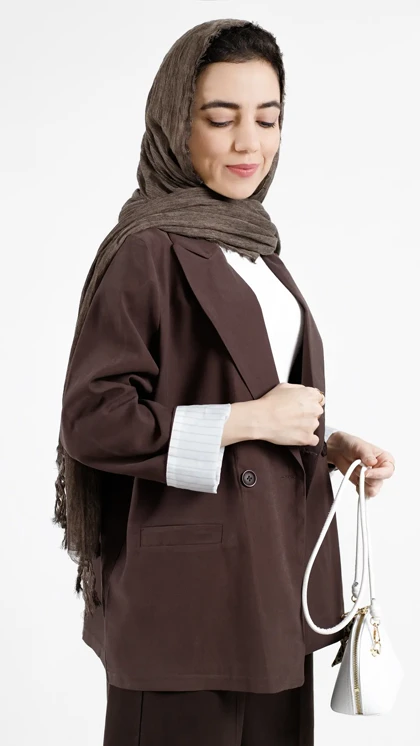 کت دو دکمه آستین راه راه سیلک