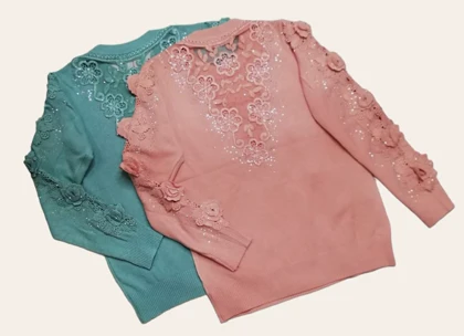 بلوز بافت مجلسی زنانه گپ ترک گل برجسته