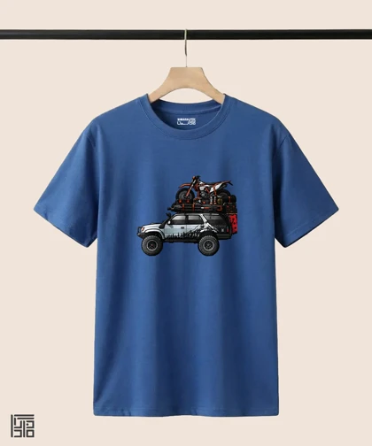 تیشرت مردانه و زنانه طرح ماشین آفرود و طبیعت گردی