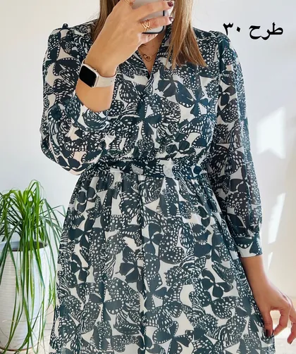 پیراهن حریر سرمه سری 18