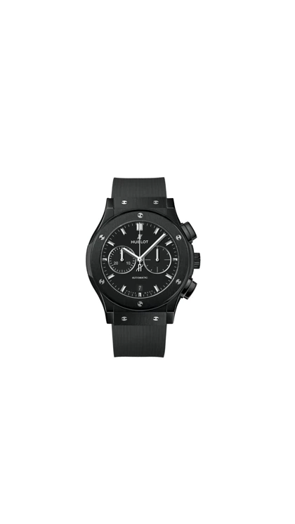 ساعت هابلوت سه موتوره مردانه تمام مشکی(کرنوگراف) Hublot Diamonds Black