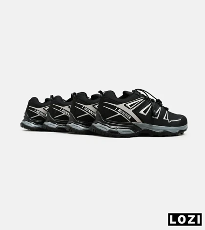 کفش کتانی بزرگ پا مشکی طوسی I-Runner