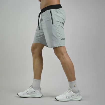 شلوارک ورزشی مردانه آندر آرمور مدل Heat Gear-D8068 طوسی روشن