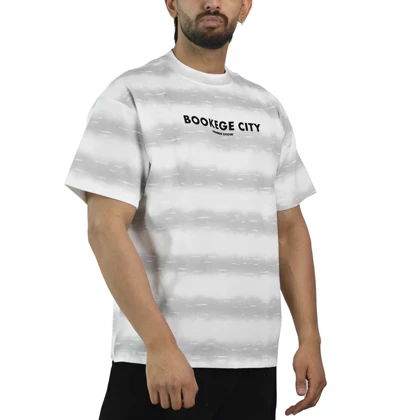 تیشرت باکسی اسپرت توبن هوم مدل X053 سفید