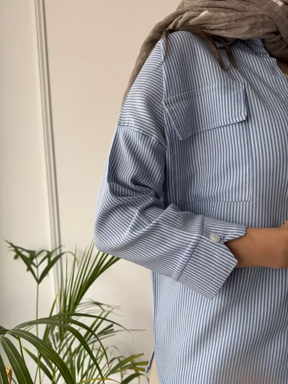 مانتو راه راه رز