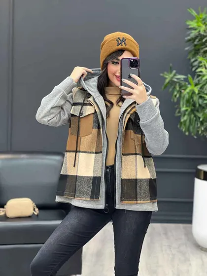 شکت چهارخونه ترکیبی دو جیب پاکتی
