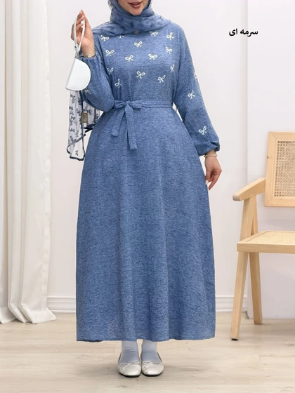 4285-پیراهن گلدوزی پاپیون