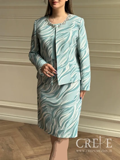 کت و دامن طرحدار سه تیکه