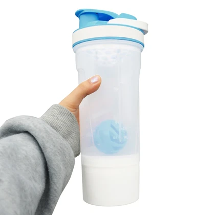 شیکر دو تیکه ورزشی افرا مدل Chg-GNT ظرفیت 0.7 لیتر بهمراه جا قرصی و پودر