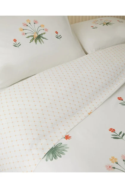 سرویس روتختی دو نفره English Home مدل Garden Melody پنبه 200 × 220 - سبز