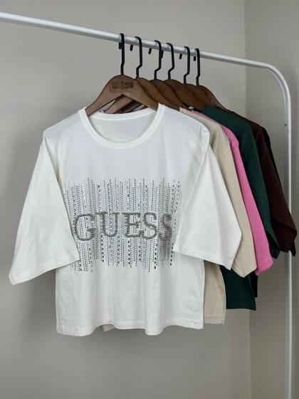 کراپ باکسی GUESS نگین‌دار