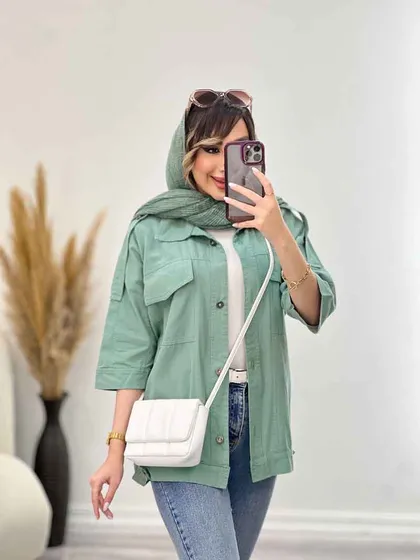 مانتو سرشانه پاگن دو جیب