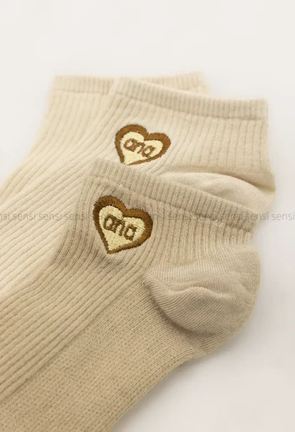 جوراب گلدوزی قلب مچی پنبه کد1004985