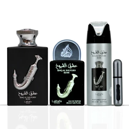 ست ادکلن عشق ال شیوخ نقره ای Lattafa Pride Ishq Al Shuyukh Silver
