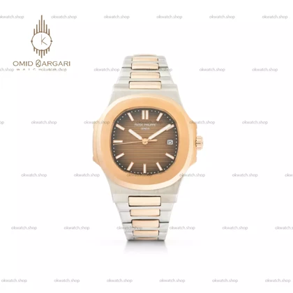 ساعت مچی پتک فیلیپ ناتیلوس رزگلد صفحه شکلاتی Patek Philippe Nautilus