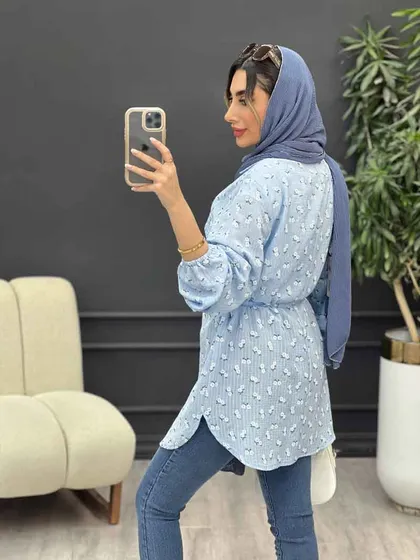 شومیز دو جیب گلی