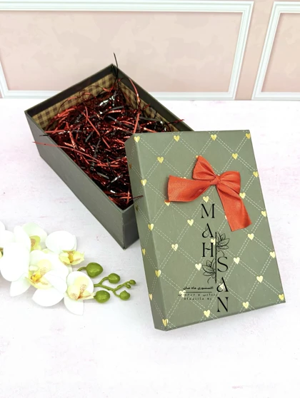 جعبه باکس قلب طلاکوب سایز کوچک