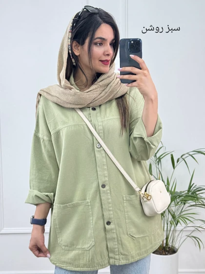 مانتو کتان جیب پایین