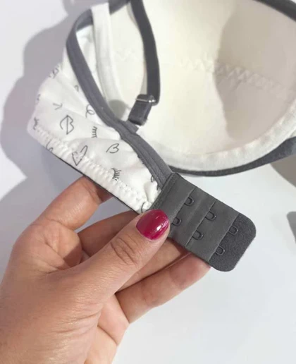 سوتین فنردار طرح قلب سفید هونکس کد 2020