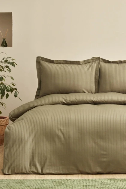 سرویس روتختی دو نفره Karaca Home مدل Uniq ساتن - خاکی