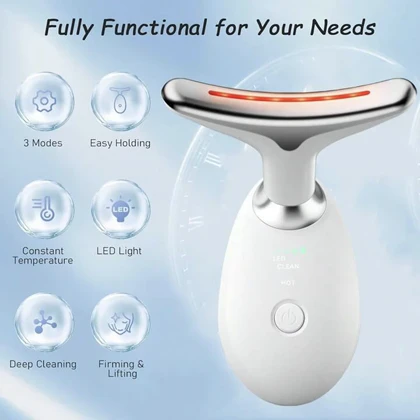 ماساژور گردن و صورت چندمنظوره با نوردرمانی و لیفتینگ تیروس مدل ES1081