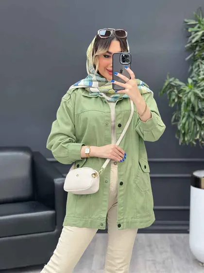مانتو کتان سرشانه پاگن نیلیا