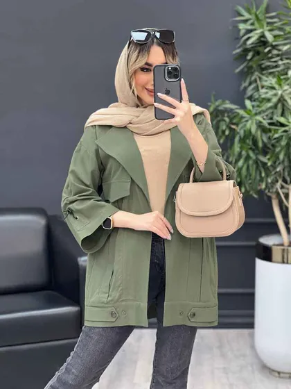 مانتو لینن پشت قیطان دوزی