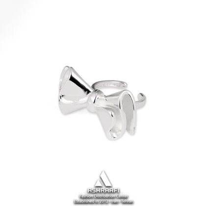 انگشتر پاپیون نقره‌ای Bow Tie Ring S6