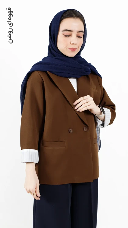 کت دو دکمه آستین راه راه