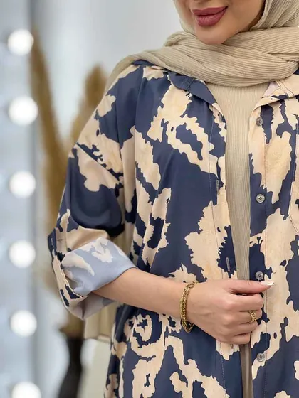 شومیز طرح دار تک جیب صنم