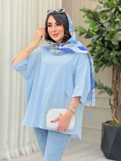 مانتو پانچ برش‌دار جیب نما